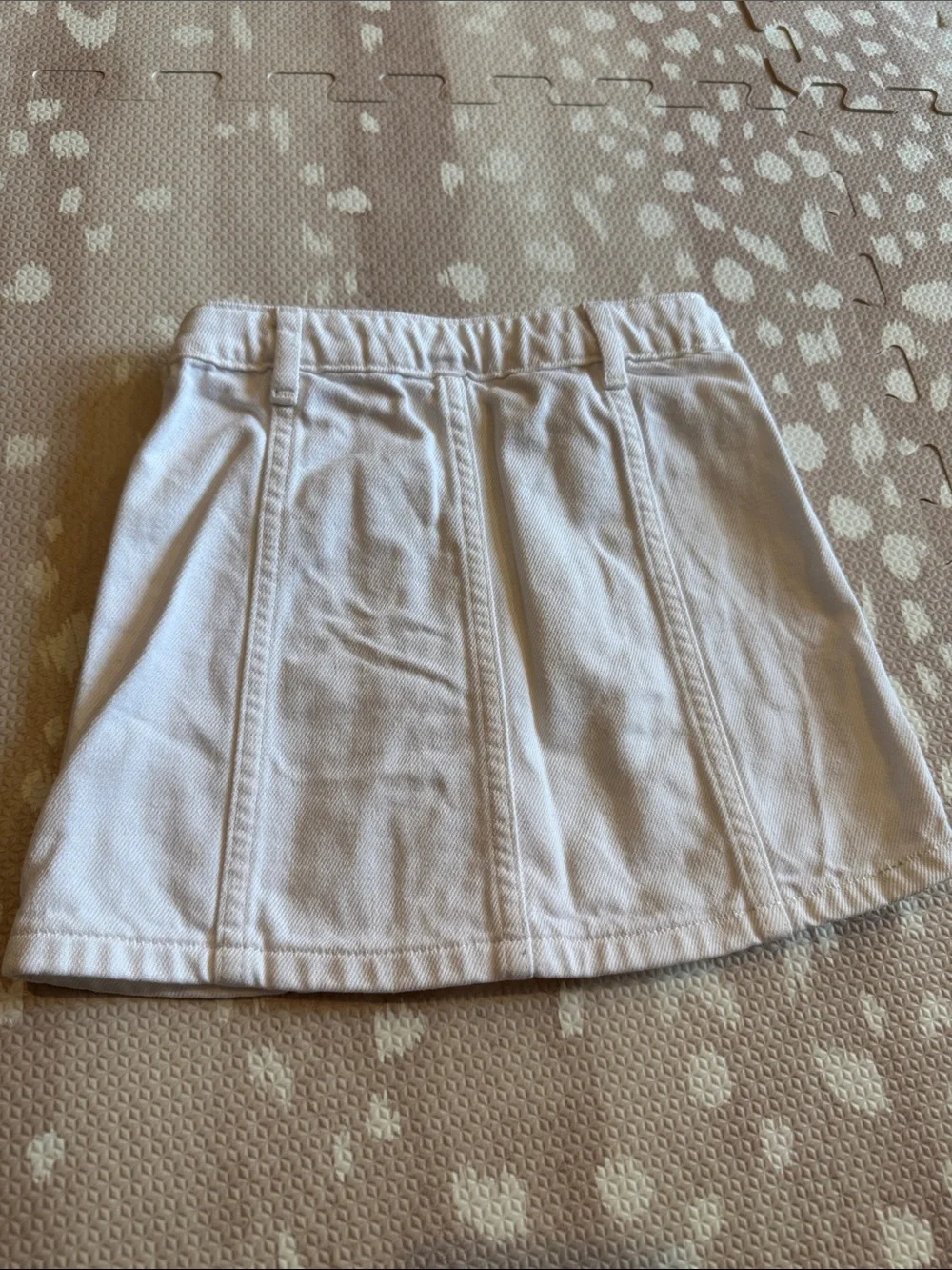 Polo Ralph Lauren Girls White Cotton Denim Snap Front Mini Skirt Size 5
